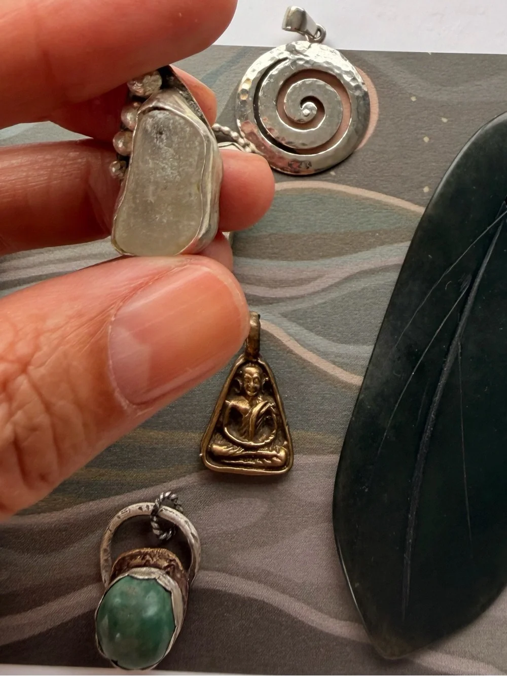 Mixed Stones and metals Turquoise Pendant Collection - Artisan